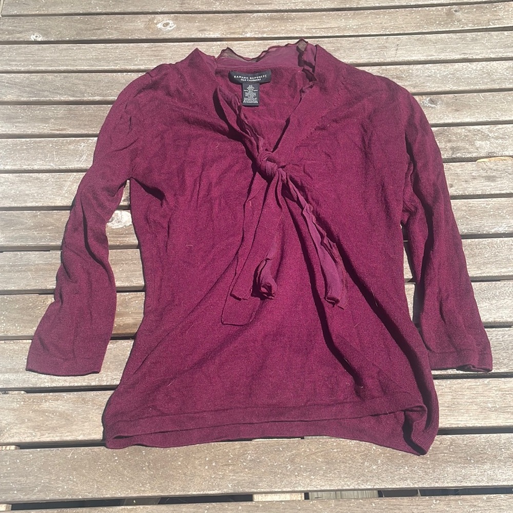 Banana Republic Silk Cashmere Sweater with neck Scarf